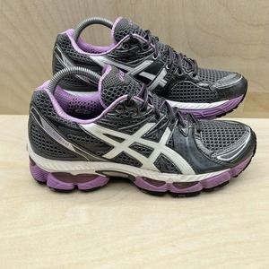 Asics Gel Nimbus 13 Gray Silver Violet Running Sneakers T192N Women's Size 10